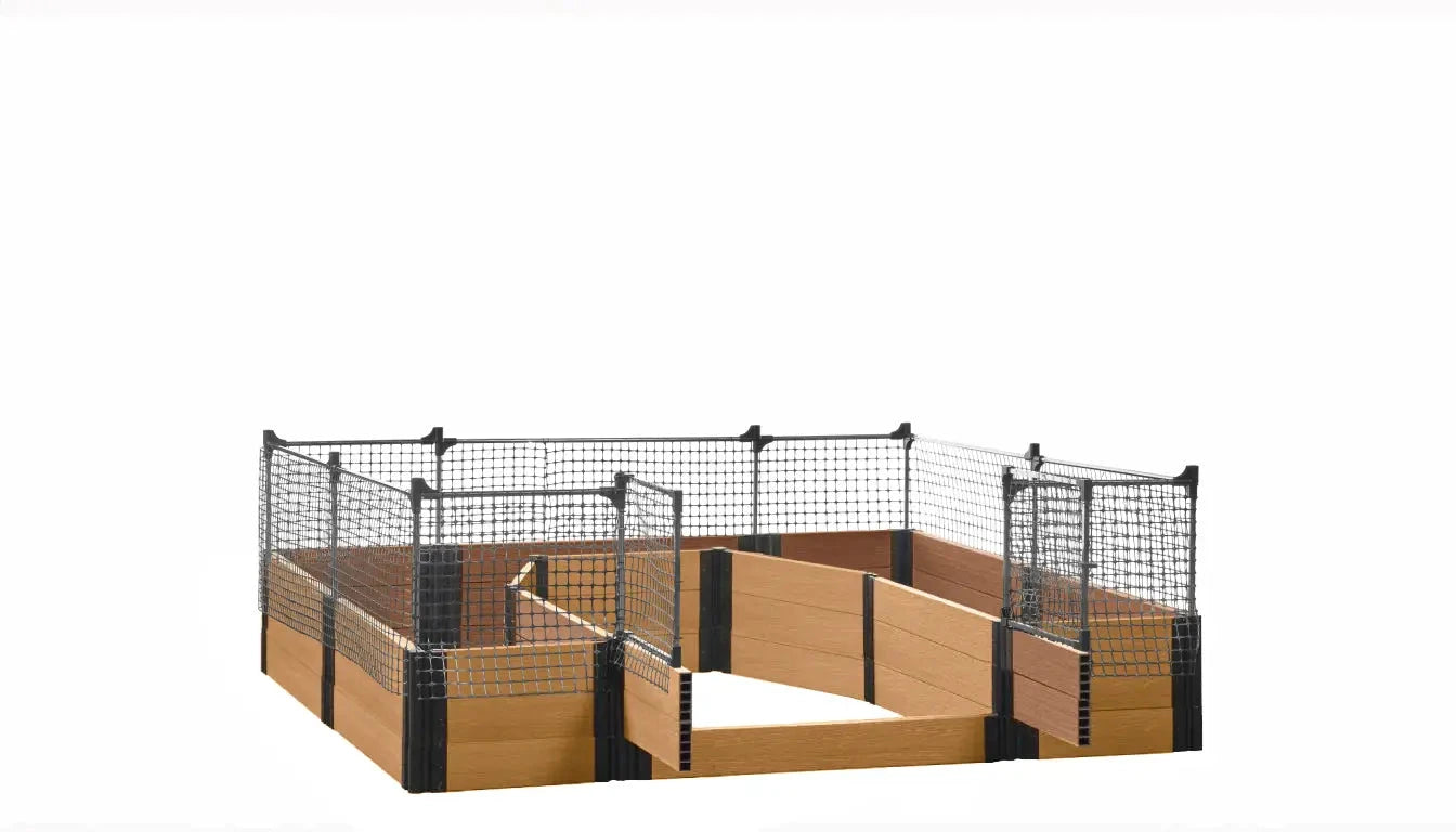 Walk-in Topolski 8' x 8' Animal Barrier Raised Garden Bed - GardenBLOX Capped Raised Garden Beds Frame It All Red Cedar 16.5" 2'