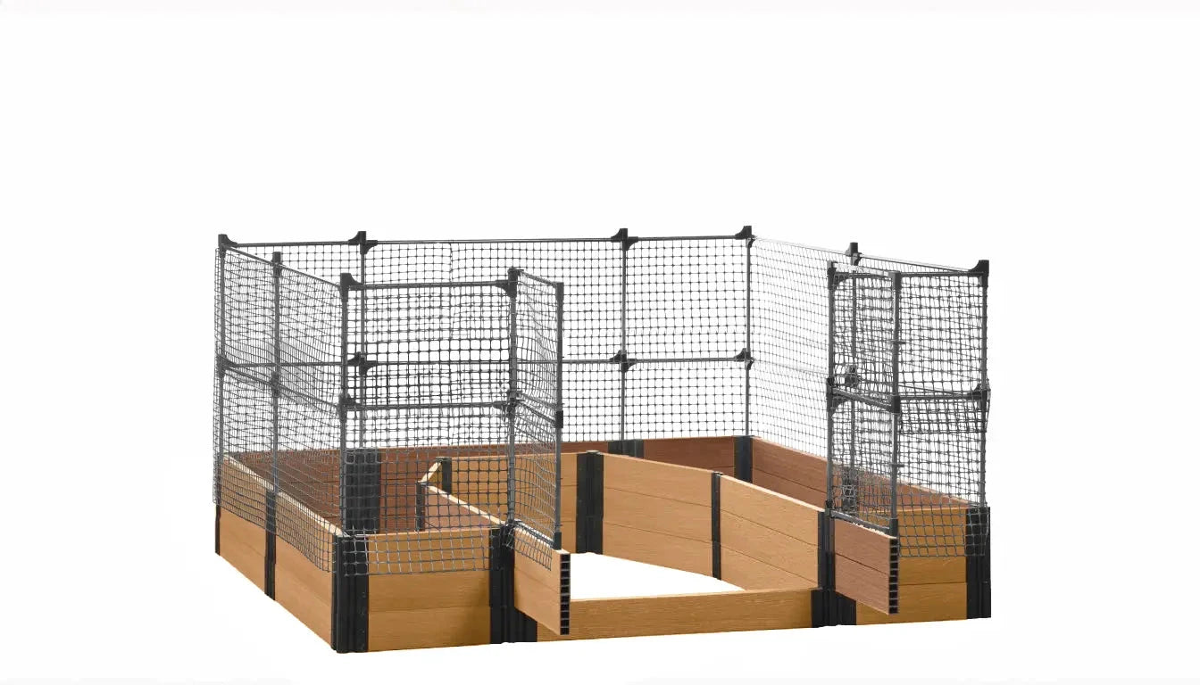 Walk-in Topolski 8' x 8' Animal Barrier Raised Garden Bed - GardenBLOX Capped Raised Garden Beds Frame It All Red Cedar 16.5" 4'