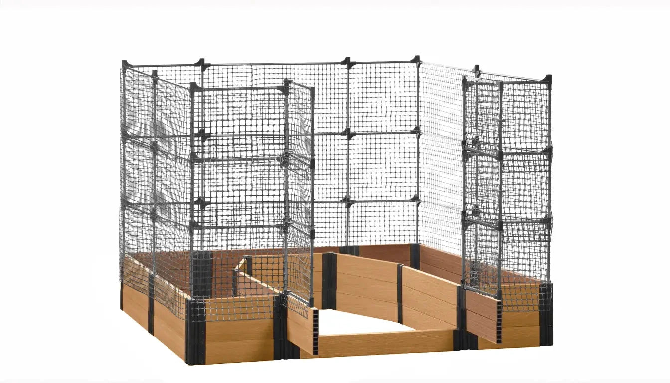 Walk-in Topolski 8' x 8' Animal Barrier Raised Garden Bed - GardenBLOX Capped Raised Garden Beds Frame It All Red Cedar 16.5" 6'