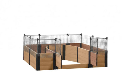 Walk-in Topolski 8' x 8' Animal Barrier Raised Garden Bed - GardenBLOX Capped Raised Garden Beds Frame It All Red Cedar 22" 2'