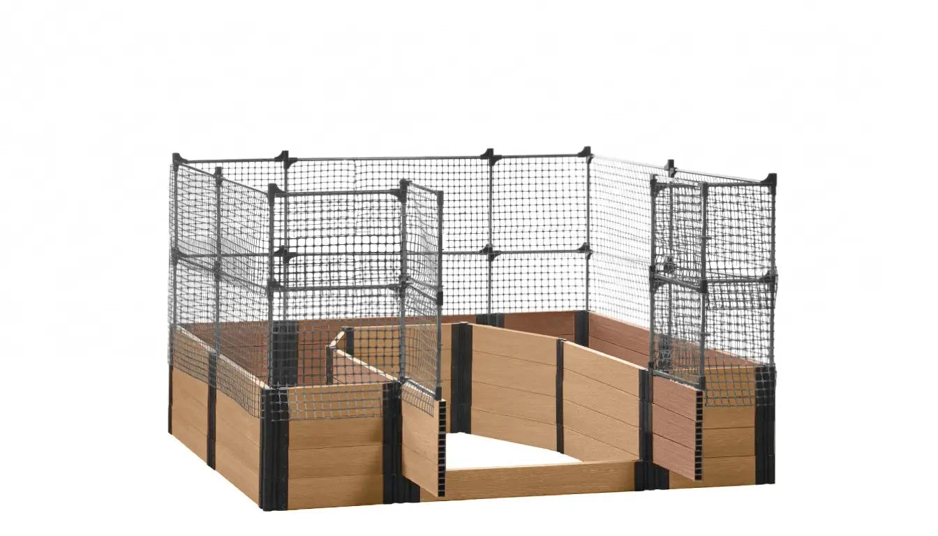 Walk-in Topolski 8' x 8' Animal Barrier Raised Garden Bed - GardenBLOX Capped Raised Garden Beds Frame It All Red Cedar 22" 4'