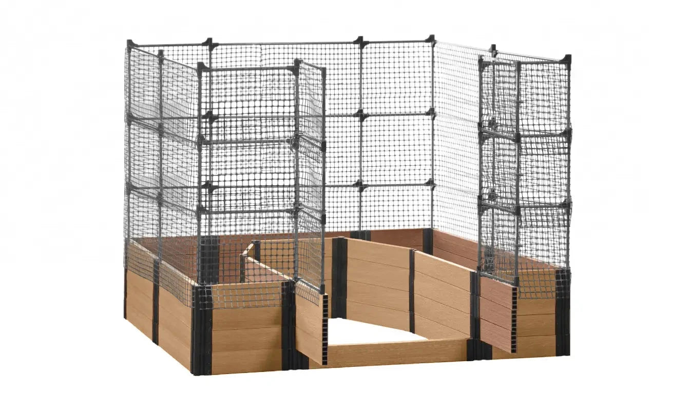 Walk-in Topolski 8' x 8' Animal Barrier Raised Garden Bed - GardenBLOX Capped Raised Garden Beds Frame It All Red Cedar 22" 6'
