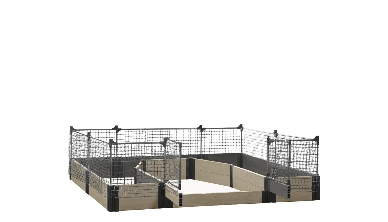 Walk-in Topolski 8' x 8' Animal Barrier Raised Garden Bed - GardenBLOX Capped Raised Garden Beds Frame It All River Birch 11" 2'
