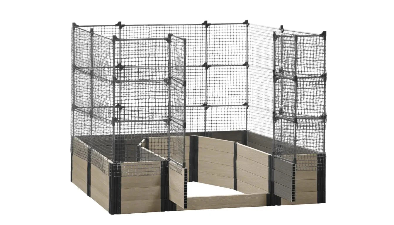 Walk-in Topolski 8' x 8' Animal Barrier Raised Garden Bed - GardenBLOX Capped Raised Garden Beds Frame It All River Birch 22" 6'