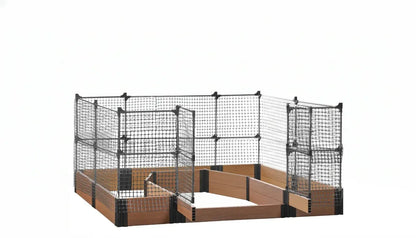 Walk-in Topolski 8' x 8' Animal Barrier Raised Garden Bed - GardenBLOX Capped Raised Garden Beds Frame It All Teak 11" 4'