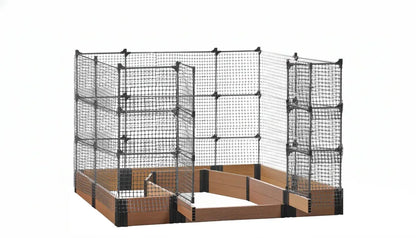 Walk-in Topolski 8' x 8' Animal Barrier Raised Garden Bed - GardenBLOX Capped Raised Garden Beds Frame It All Teak 11" 6'