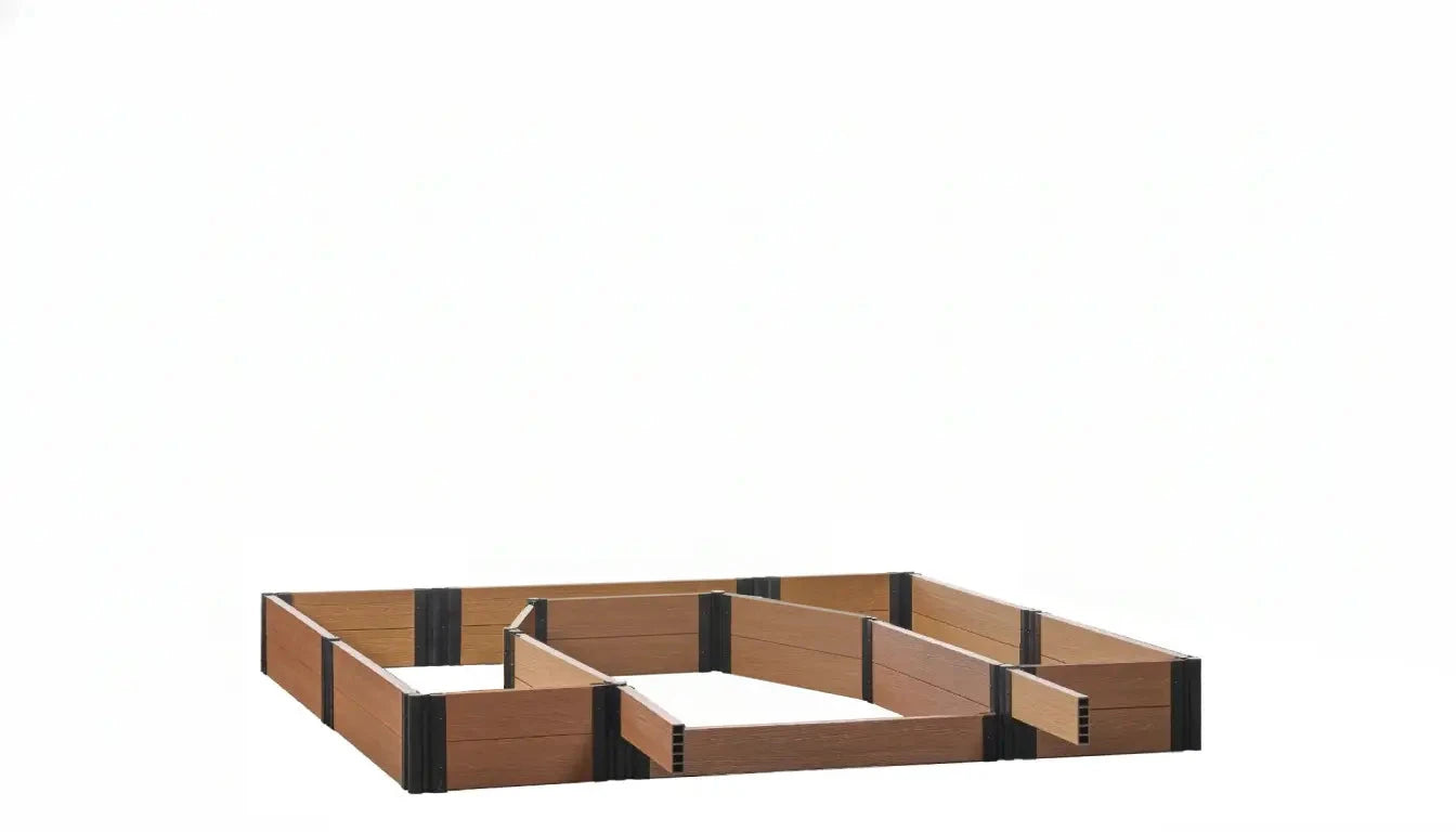 Walk-in Topolski 8' x 8' Animal Barrier Raised Garden Bed - GardenBLOX Capped Raised Garden Beds Frame It All Teak 11" None