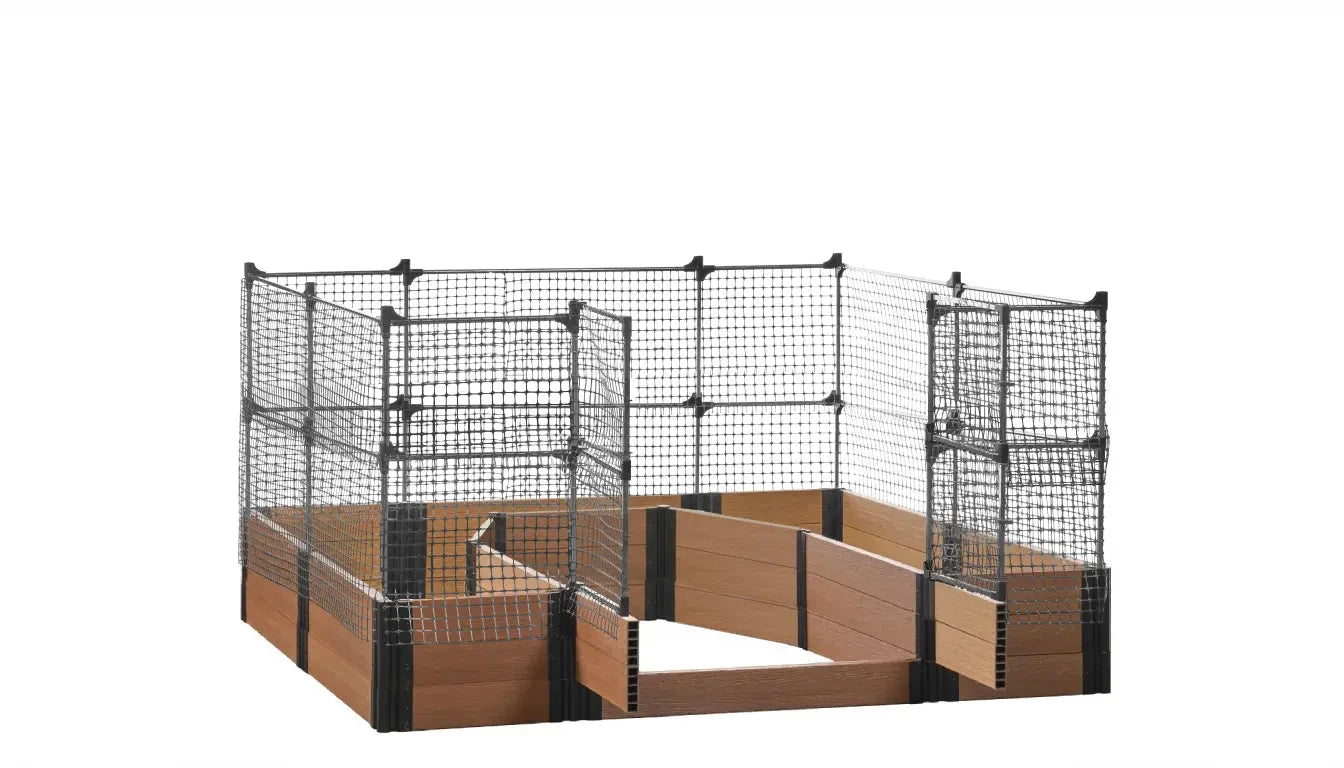 Walk-in Topolski 8' x 8' Animal Barrier Raised Garden Bed - GardenBLOX Capped Raised Garden Beds Frame It All Teak 16.5" 4'