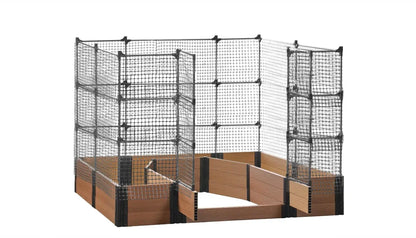 Walk-in Topolski 8' x 8' Animal Barrier Raised Garden Bed - GardenBLOX Capped Raised Garden Beds Frame It All Teak 16.5" 6'