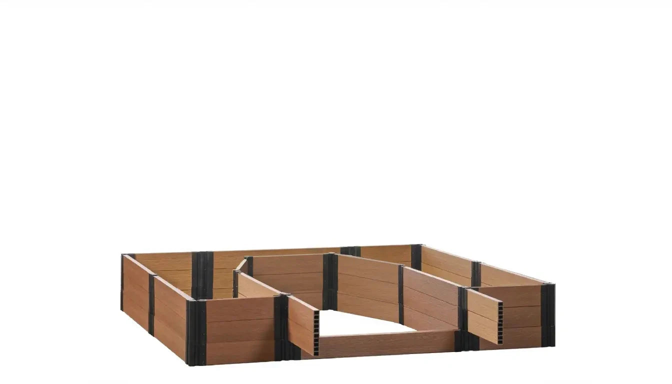 Walk-in Topolski 8' x 8' Animal Barrier Raised Garden Bed - GardenBLOX Capped Raised Garden Beds Frame It All Teak 16.5" None