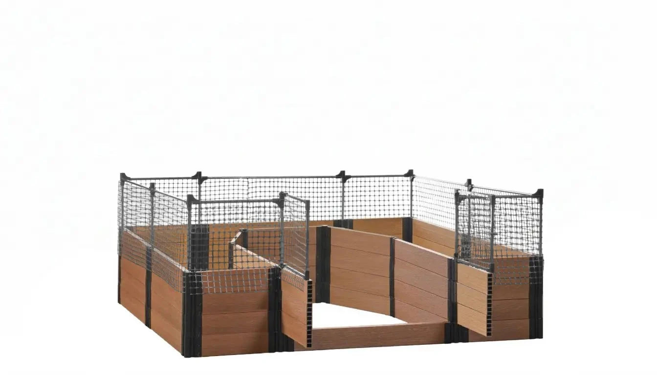 Walk-in Topolski 8' x 8' Animal Barrier Raised Garden Bed - GardenBLOX Capped Raised Garden Beds Frame It All Teak 22" 2'