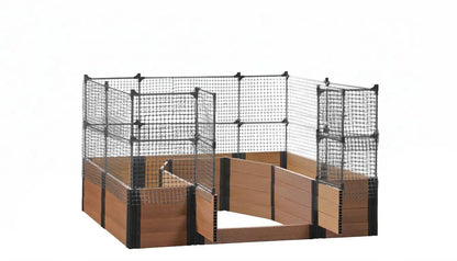 Walk-in Topolski 8' x 8' Animal Barrier Raised Garden Bed - GardenBLOX Capped Raised Garden Beds Frame It All Teak 22" 4'