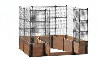 Walk-in Topolski 8' x 8' Animal Barrier Raised Garden Bed - GardenBLOX Capped Raised Garden Beds Frame It All Teak 22" 6'