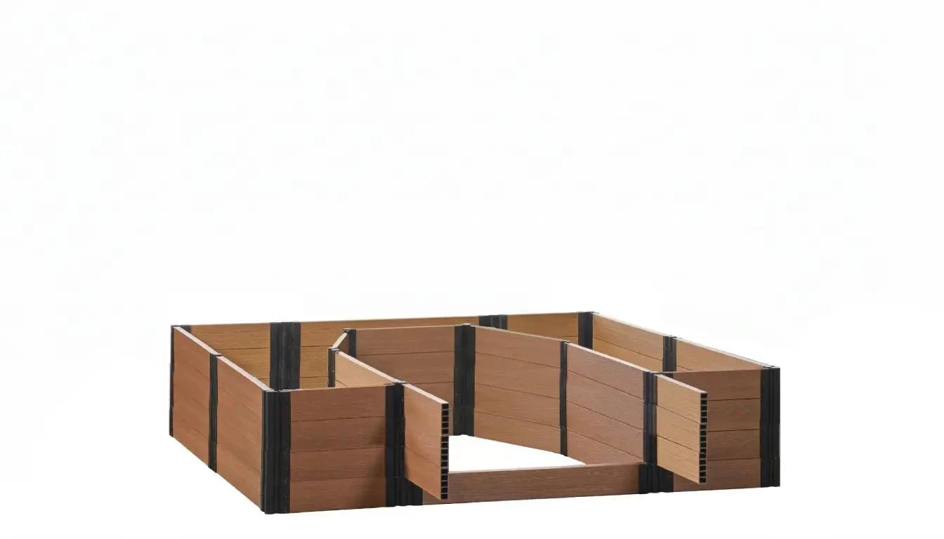 Walk-in Topolski 8' x 8' Animal Barrier Raised Garden Bed - GardenBLOX Capped Raised Garden Beds Frame It All Teak 22" None