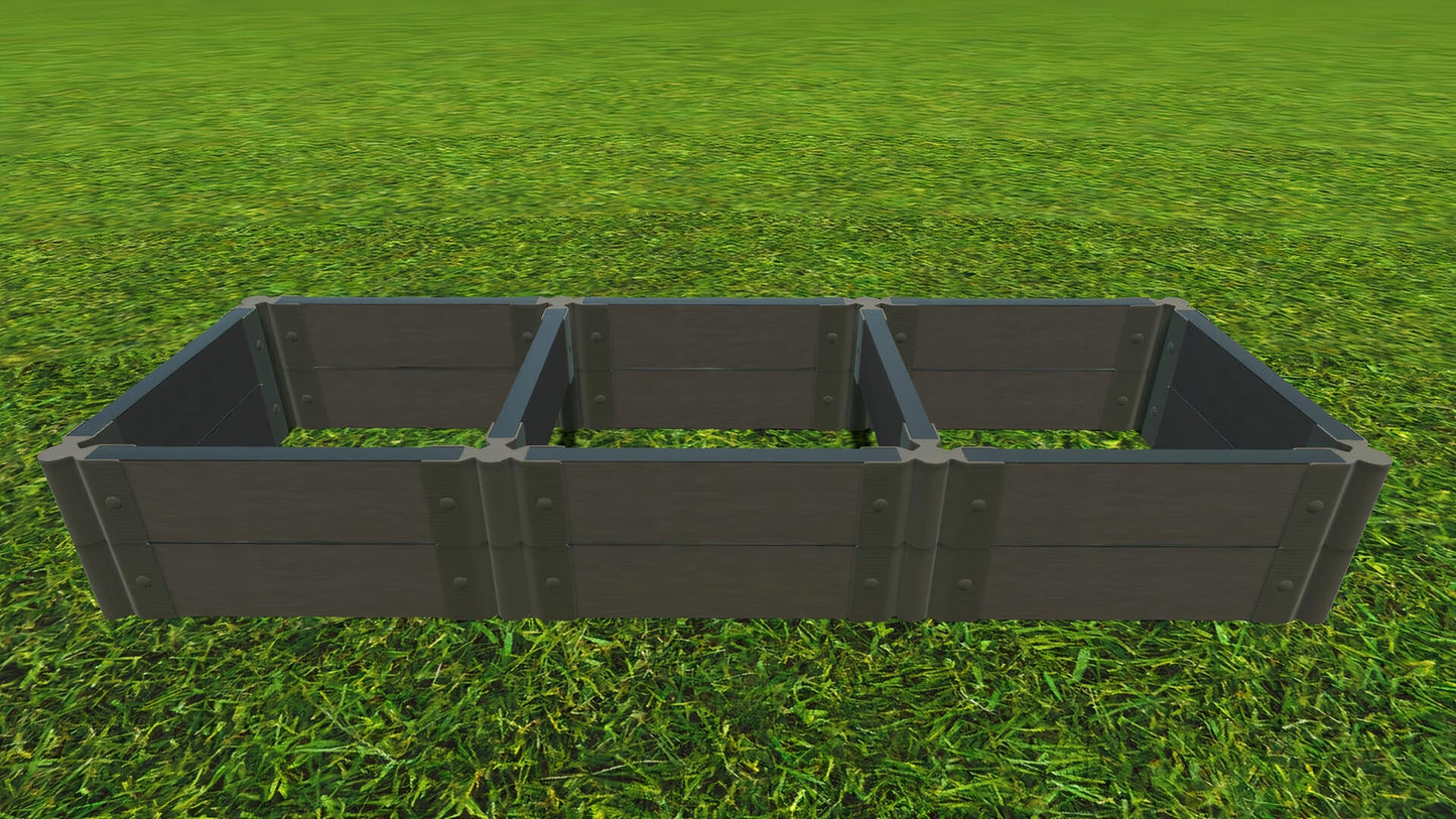 2' x 6' Raised Garden Bed (2' Sections) Raised Bed Planters Frame It All Weathered Wood 2" 2 = 11"