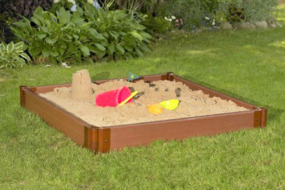 4' x 4' Composite Square Sandbox - 2 Inch Profile Sandboxes Frame It All Classic Sienna 2 Inch 5.5" Sandbox Only