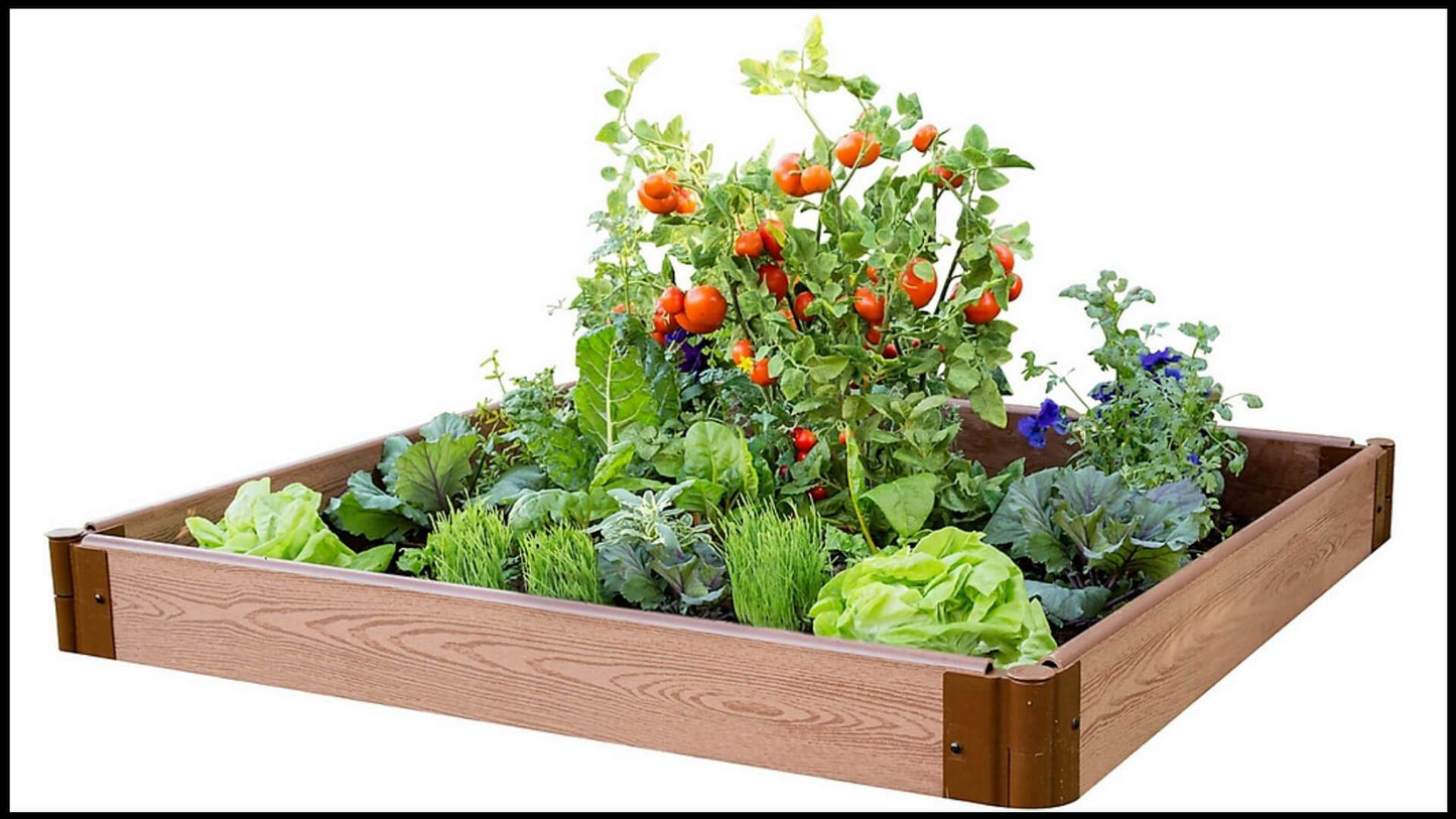 4' x 4' x 5.5” - 1" Profile: Classic Sienna Raised Garden Bed (Original Screw-Type Design) Raised Garden Beds Frame It All 