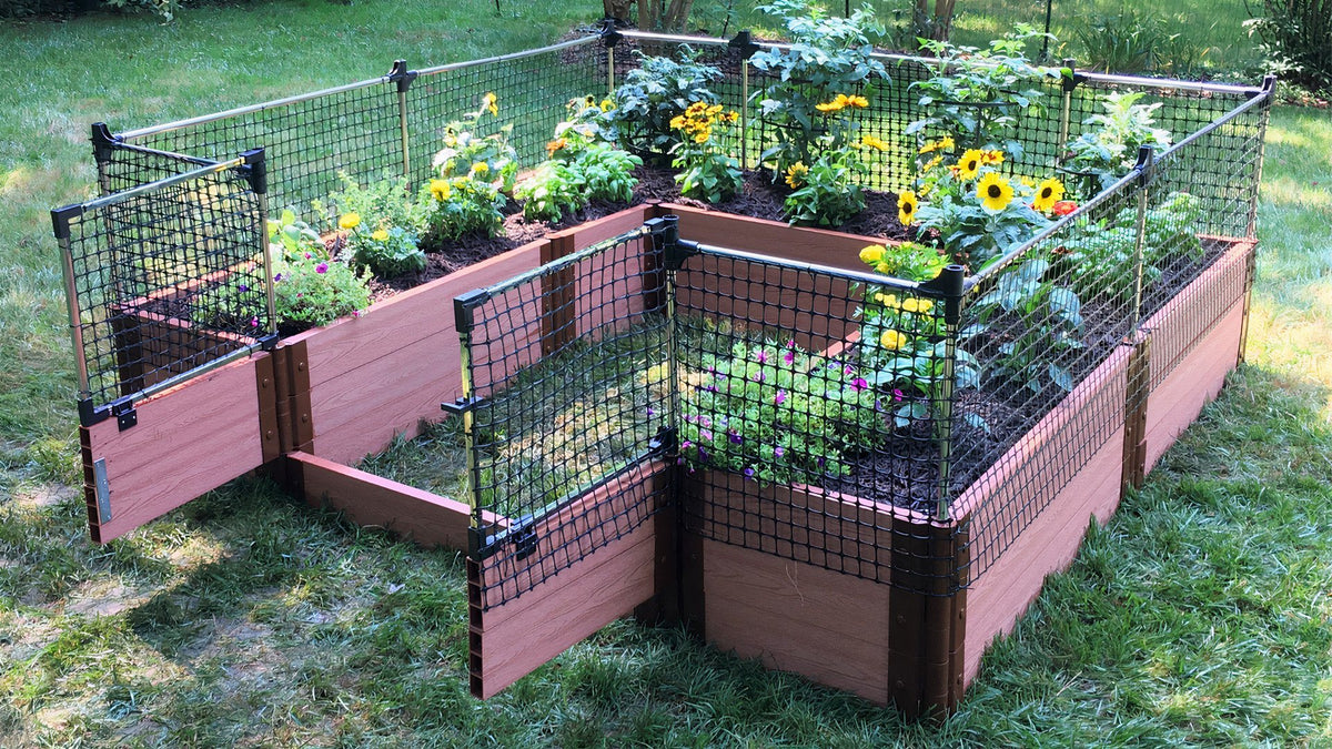 WalkIn 'Alamo' 8' x 8' Animal Barrier Raised Garden Bed 2" Profile