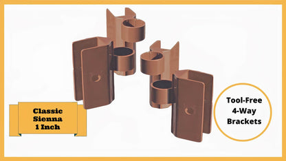 Classic Sienna Tool-Free Snap-Lock Raised Garden Bed Brackets – 1” (3-4) Way L-Shaped Bracing Bracket (2-Pack - Brown) Parts Frame It All 