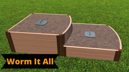 'Curved Terrace' - 4' x 8' x 22" Raised Garden Bed (Double Tier) Raised Garden Beds Frame It All 