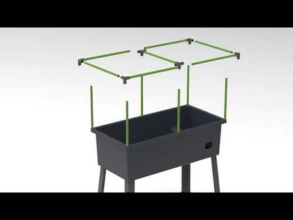 Self-Watering 15.75" x 31.5" x 63" Elevated Planter w/ Trellis Frame and Greenhouse Cover