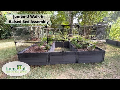 Walk-In 'Jumbo' 12' x 12' Animal Barrier Raised Garden Bed - 2" Profile
