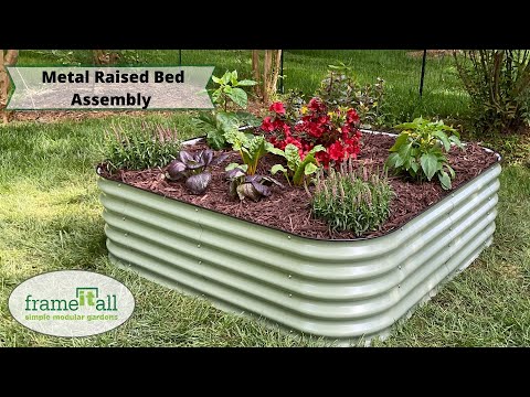 VegHerb's Slate Gray 9-in-1 Metal Raised Garden Bed (17