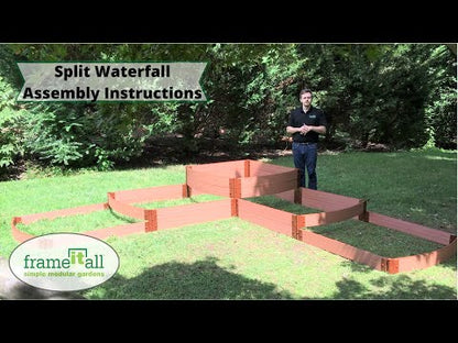 'Split Waterfall' - 12' x 12' x 22" Terrace Garden Raised Bed (Triple Tier)