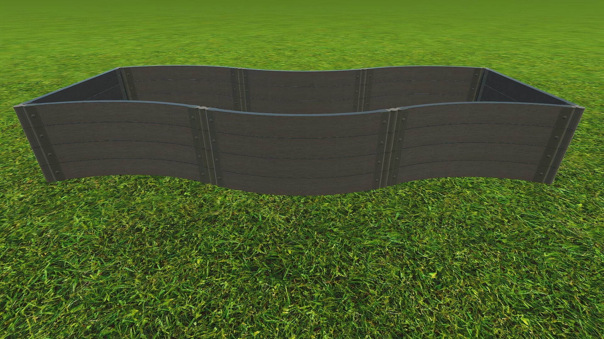 'Lazy Curve' - 4' x 12' Raised Garden Bed Raised Garden Beds Frame It All Weathered Wood 2" 4 = 22"
