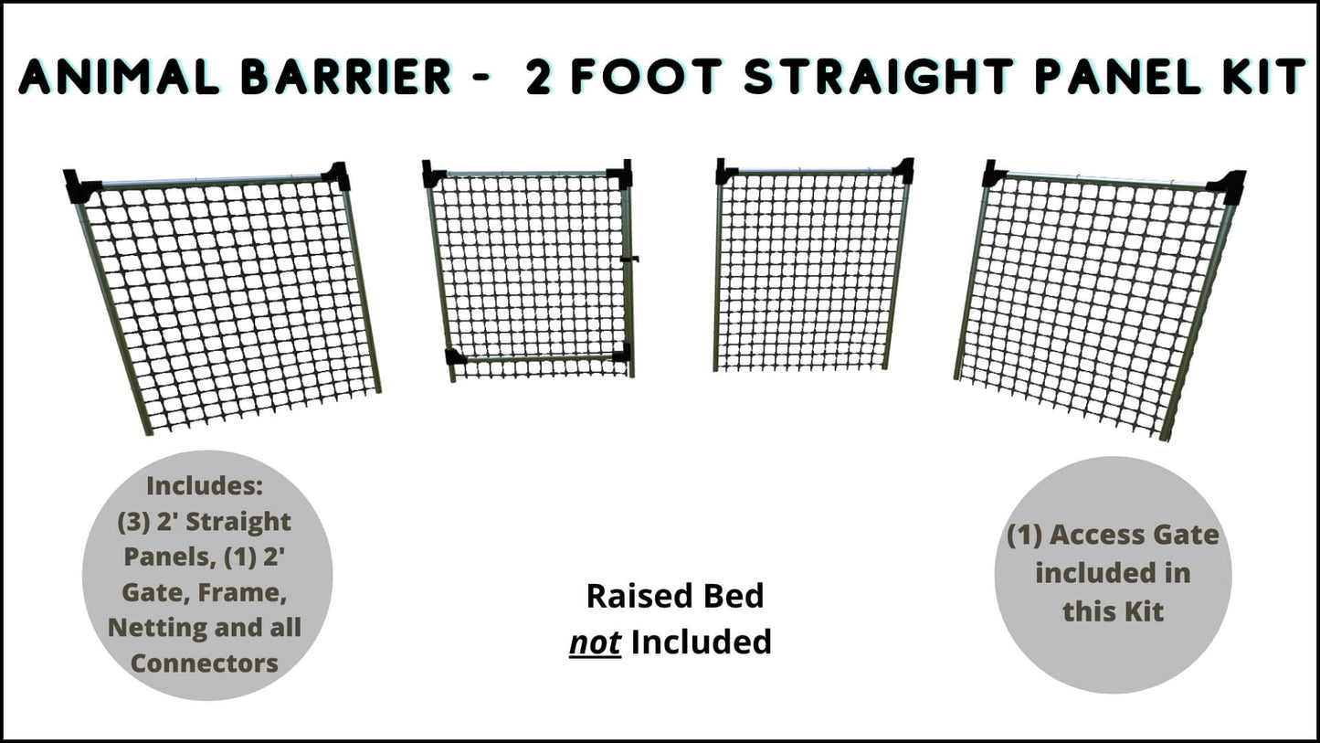 (NEW PRODUCT) Stack & Extend 'Animal Barrier' with Gate - 2 Foot Wide Straight Panels Accessories Frame It All 