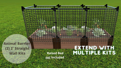 (NEW PRODUCT) Stack & Extend 'Animal Barrier' with Gate - 2 Foot Wide Straight Panels Accessories Frame It All 