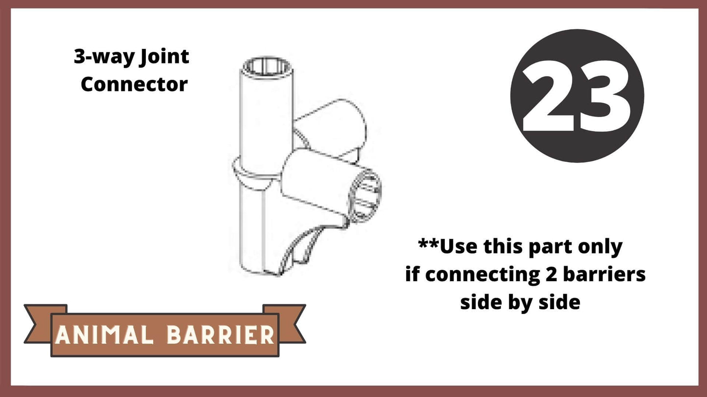 REPLACEMENT PARTS for: Stack & Extend Animal Barrier Kits & Gardens Accessories Frame It All Part #23 - 3-Way Joint Connector 