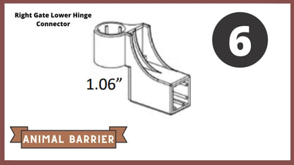 REPLACEMENT PARTS for: Stack & Extend Animal Barrier Kits & Gardens Accessories Frame It All Part #6 - Right Gate Lower Hinge Connector 