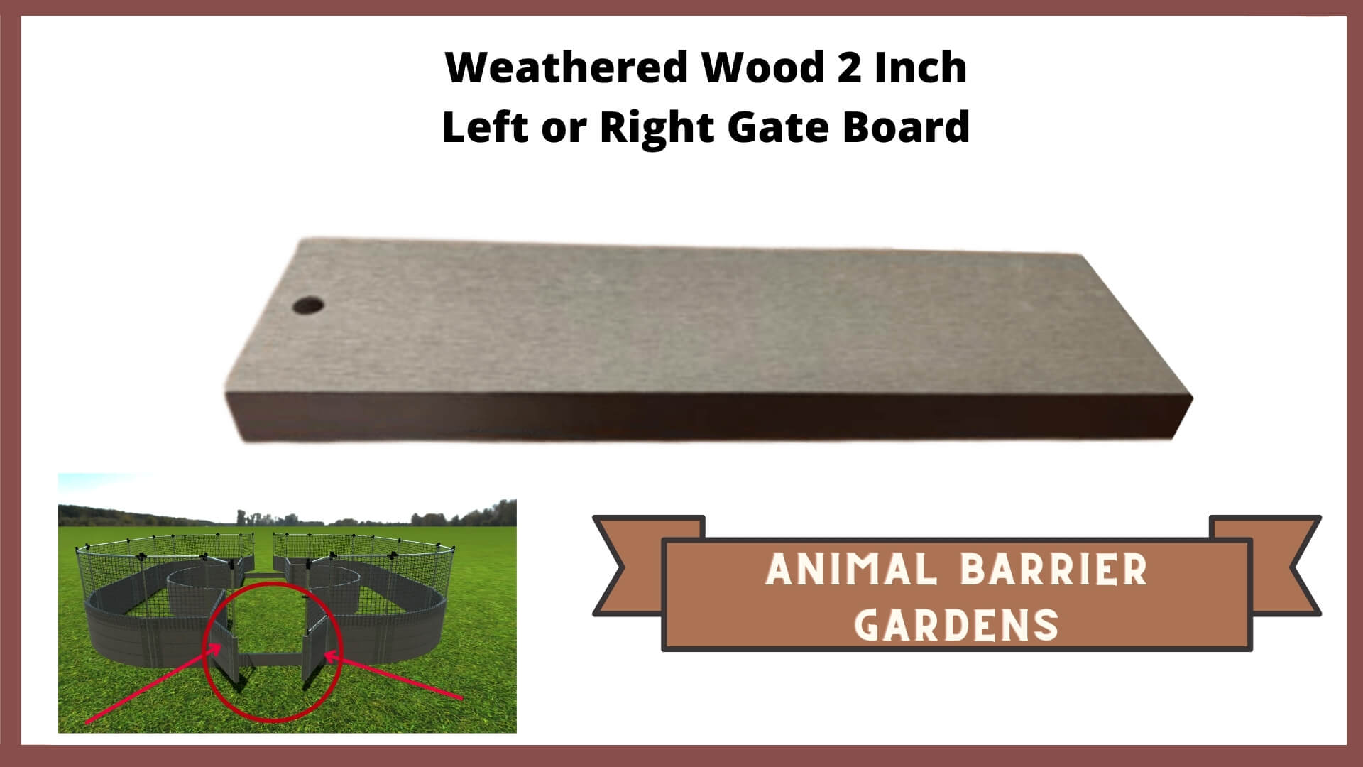 REPLACEMENT PARTS for: Stack & Extend Animal Barrier Kits & Gardens Accessories Frame It All Weathered Wood 2 Inch Left or Right Gate Board 