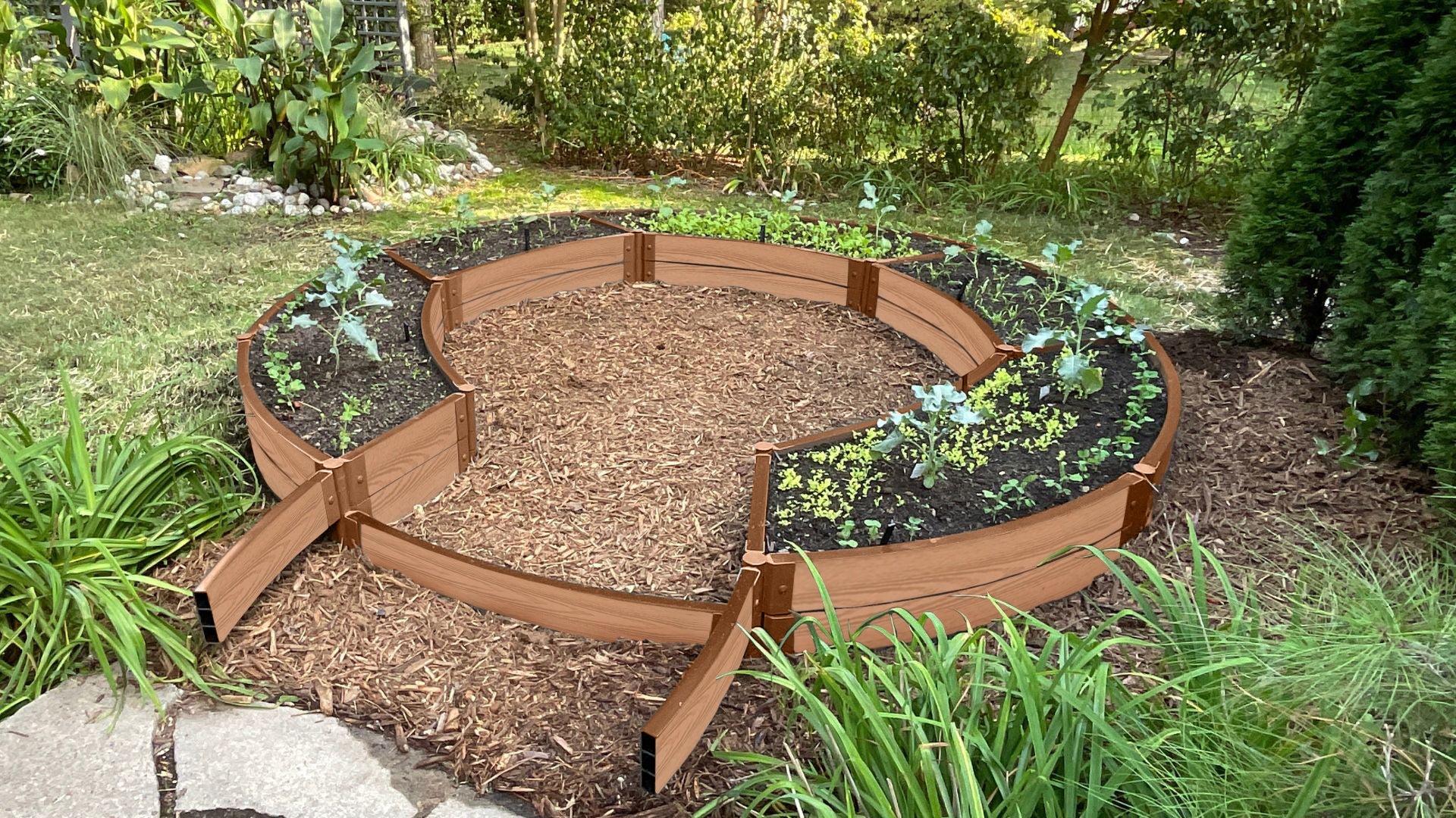 'Roundabout' 10' x 10' Raised Garden Bed Raised Garden Beds Frame It All Classic Sienna 2 Inch None None