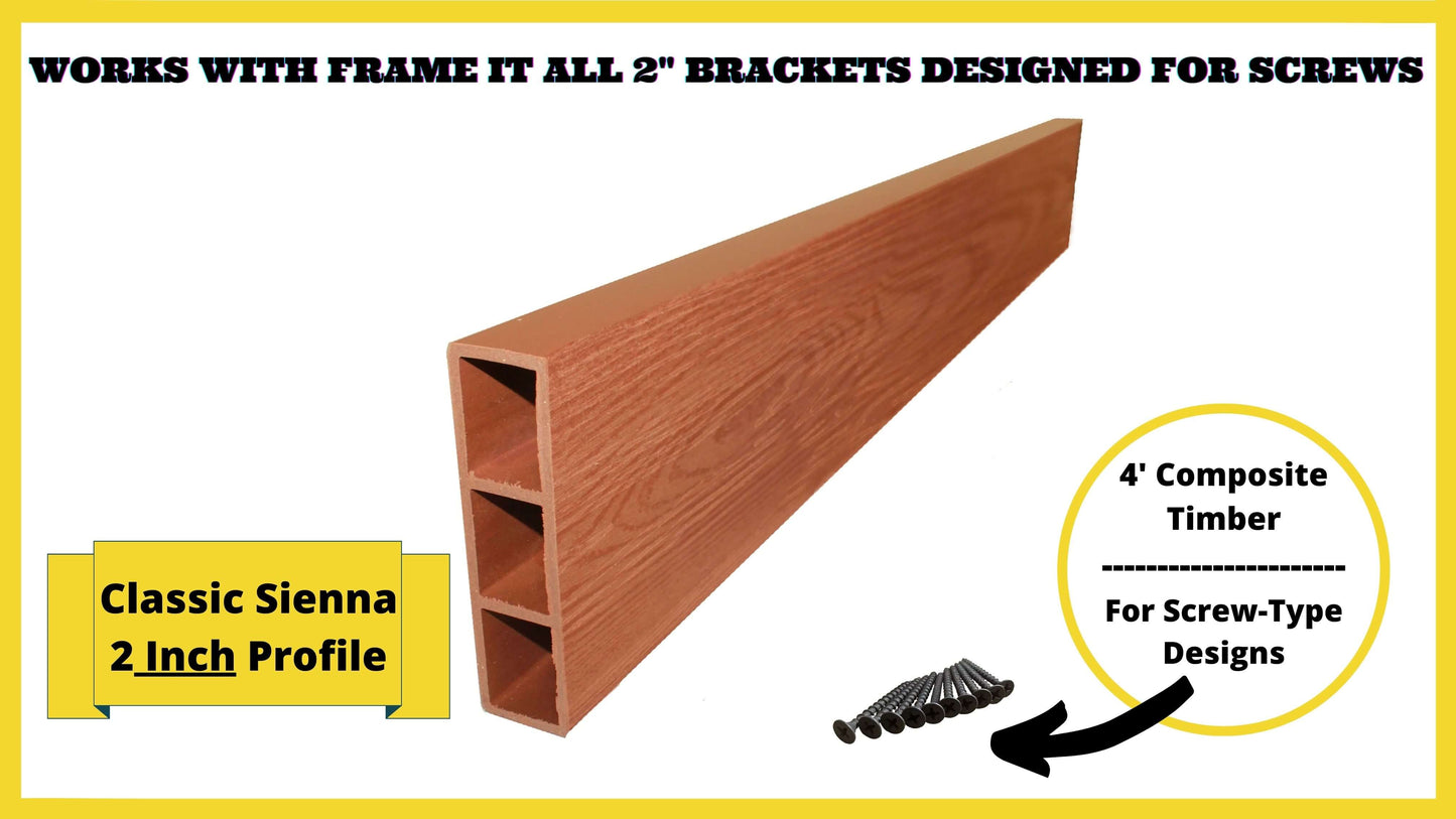 Screw-Type Components Parts Frame It All 2" 4ft Straight Screw-In Board 