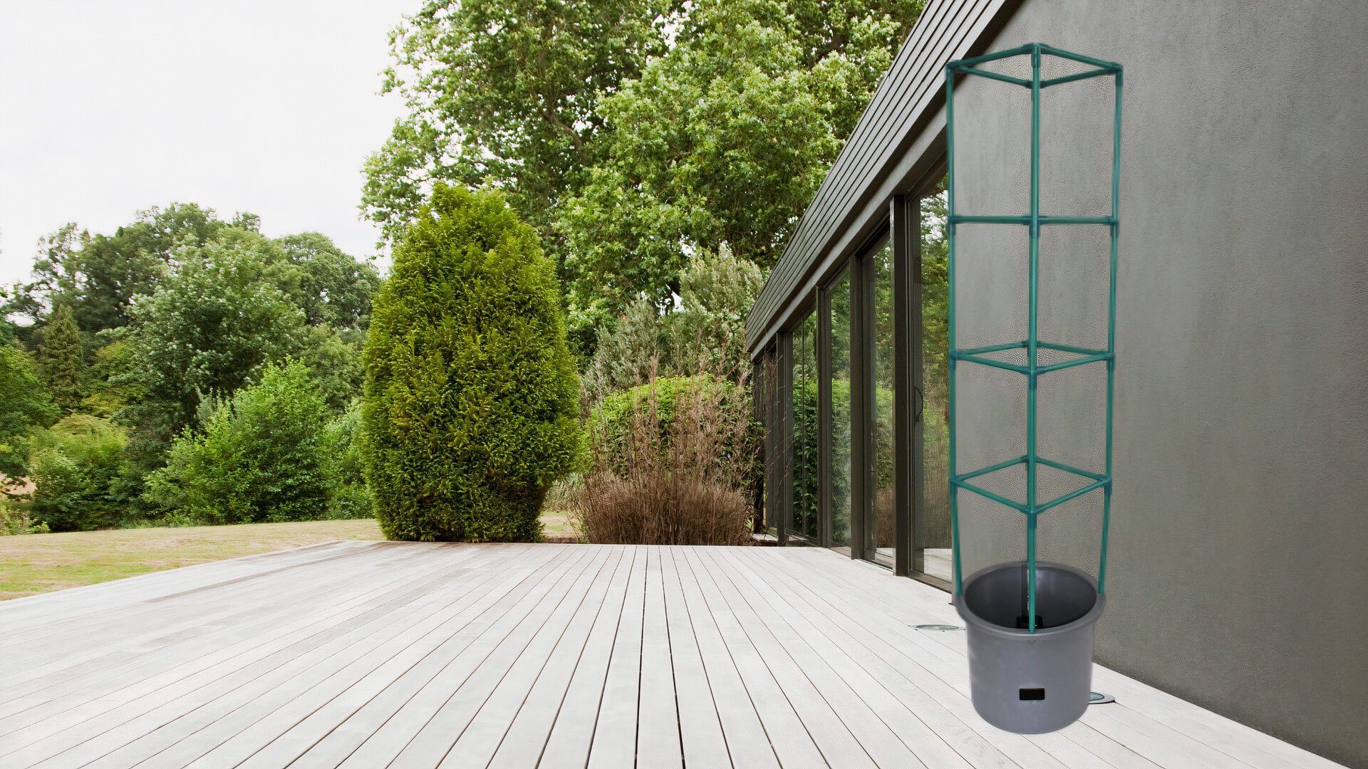 self watering tree planter Self-Watering 15" x 15" x 58" Plant Tower Planter w/ Trellis Frame