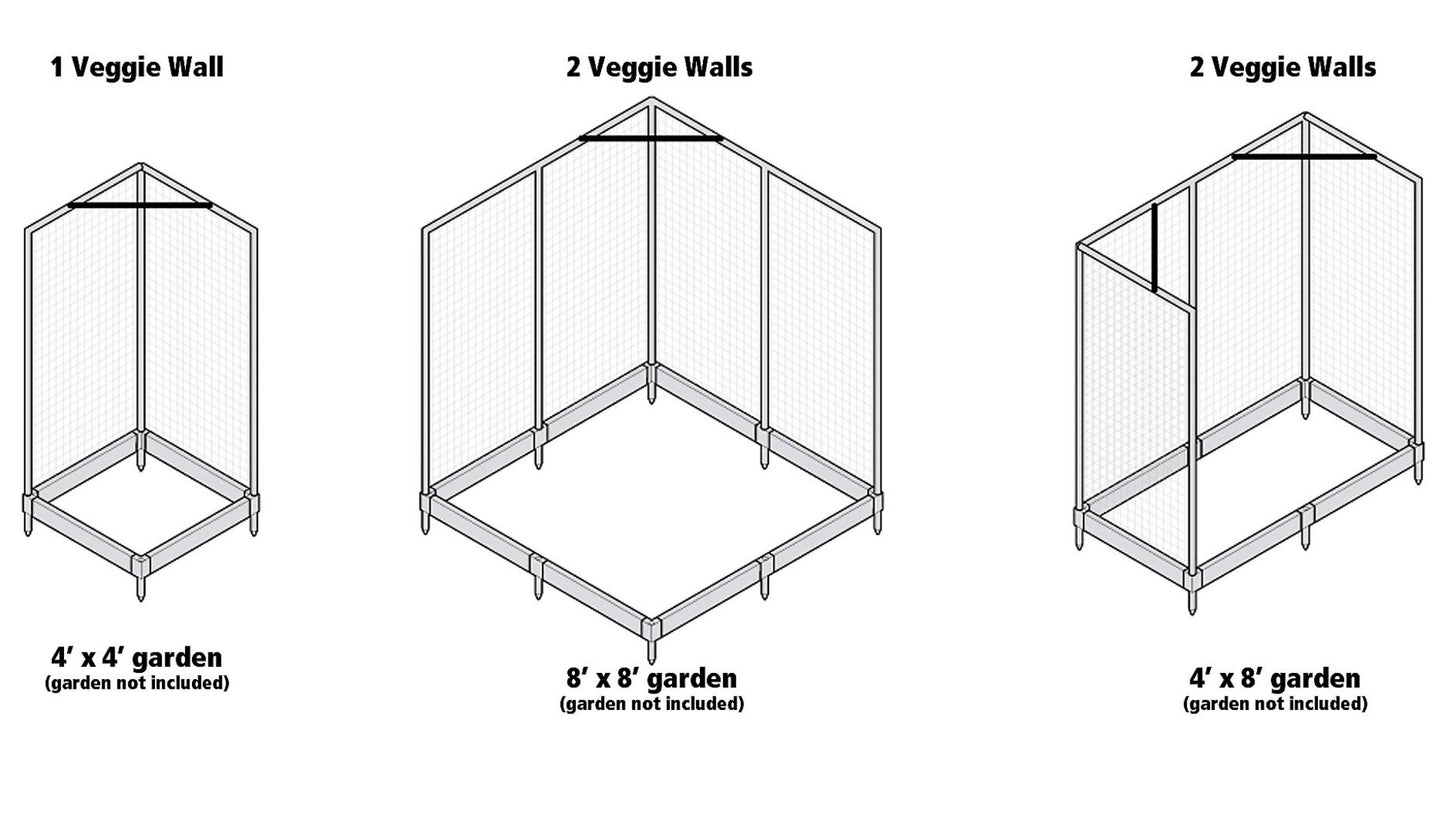 Stack & Extend 'Veggie Wall' - 4 Foot Wide Straight Panels Accessories Frame It All 