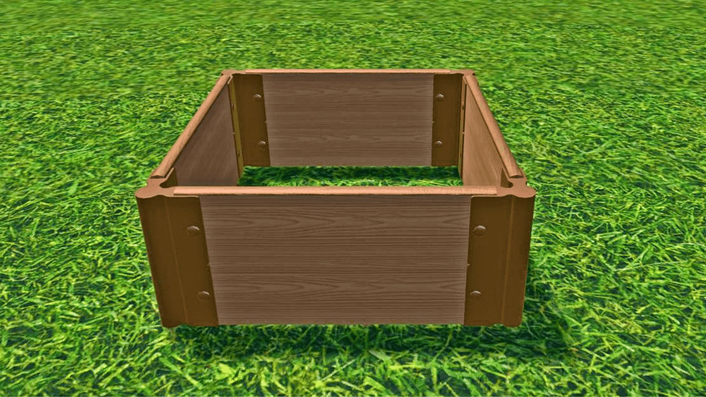 Tool-Free 2' x 2' Raised Garden Bed Raised Bed Planters Frame It All Classic Sienna 1" 2 = 11"