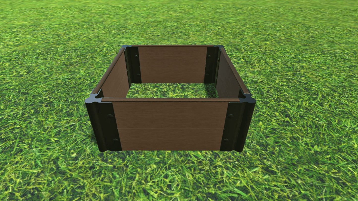 Tool-Free 2' x 2' Raised Garden Bed Raised Bed Planters Frame It All Uptown Brown 1" 2 = 11"
