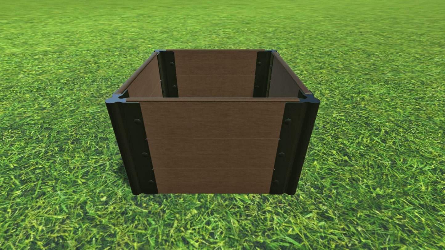 Tool-Free 2' x 2' Raised Garden Bed Raised Bed Planters Frame It All Uptown Brown 1" 3 = 16.5"