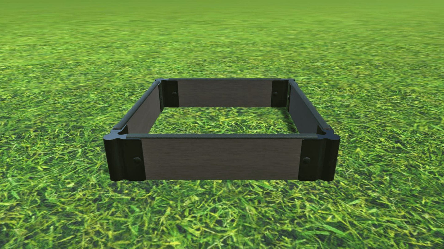 Tool-Free 2' x 2' Raised Garden Bed Raised Bed Planters Frame It All Weathered Wood 1" 1 = 5.5"