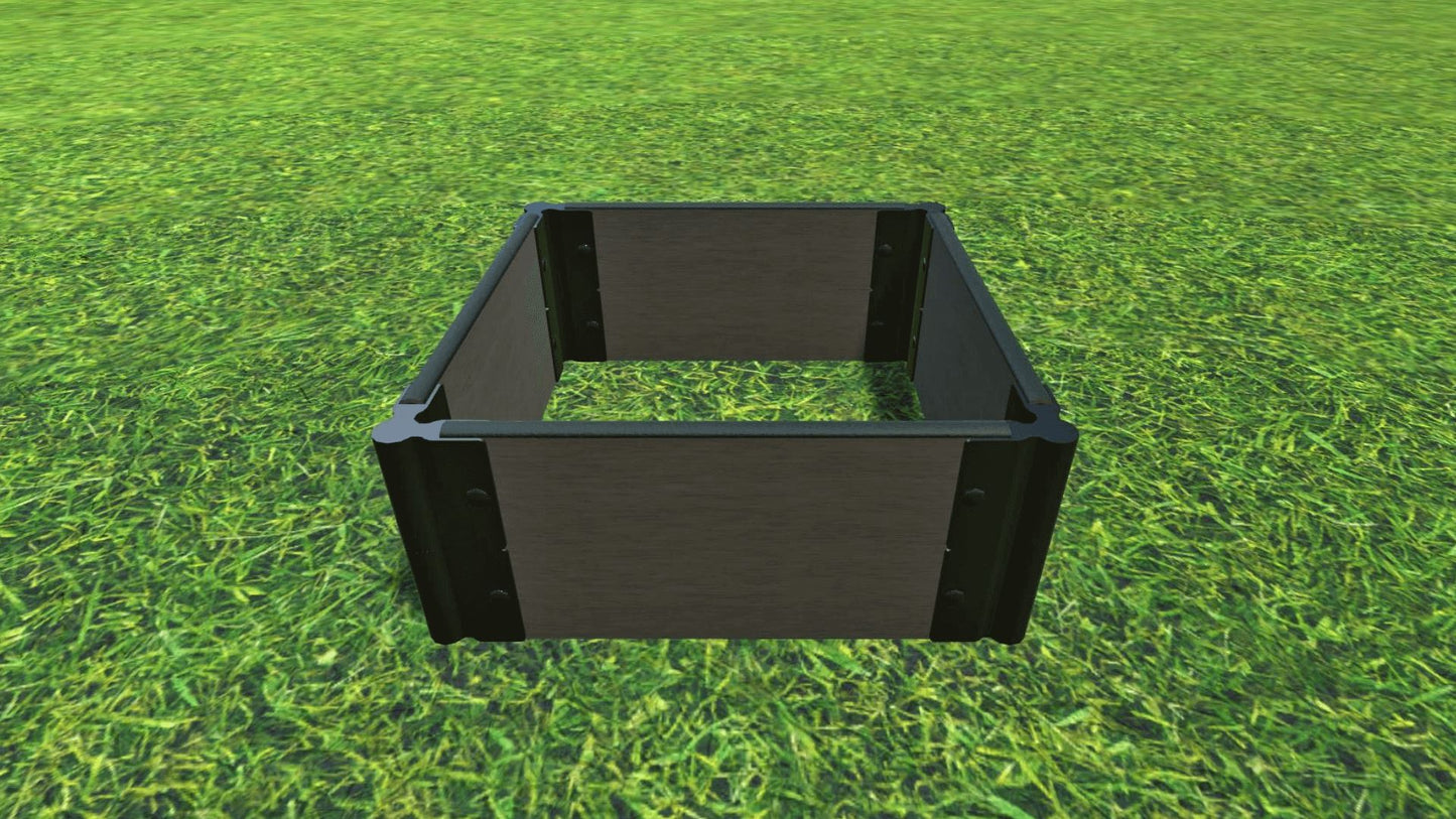 Tool-Free 2' x 2' Raised Garden Bed Raised Bed Planters Frame It All Weathered Wood 1" 2 = 11"