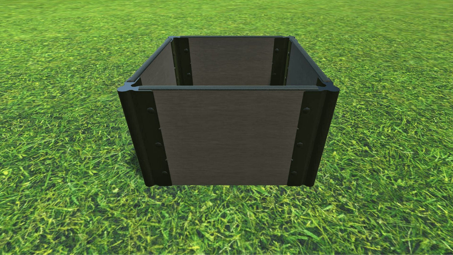 Tool-Free 2' x 2' Raised Garden Bed Raised Bed Planters Frame It All Weathered Wood 1" 3 = 16.5"