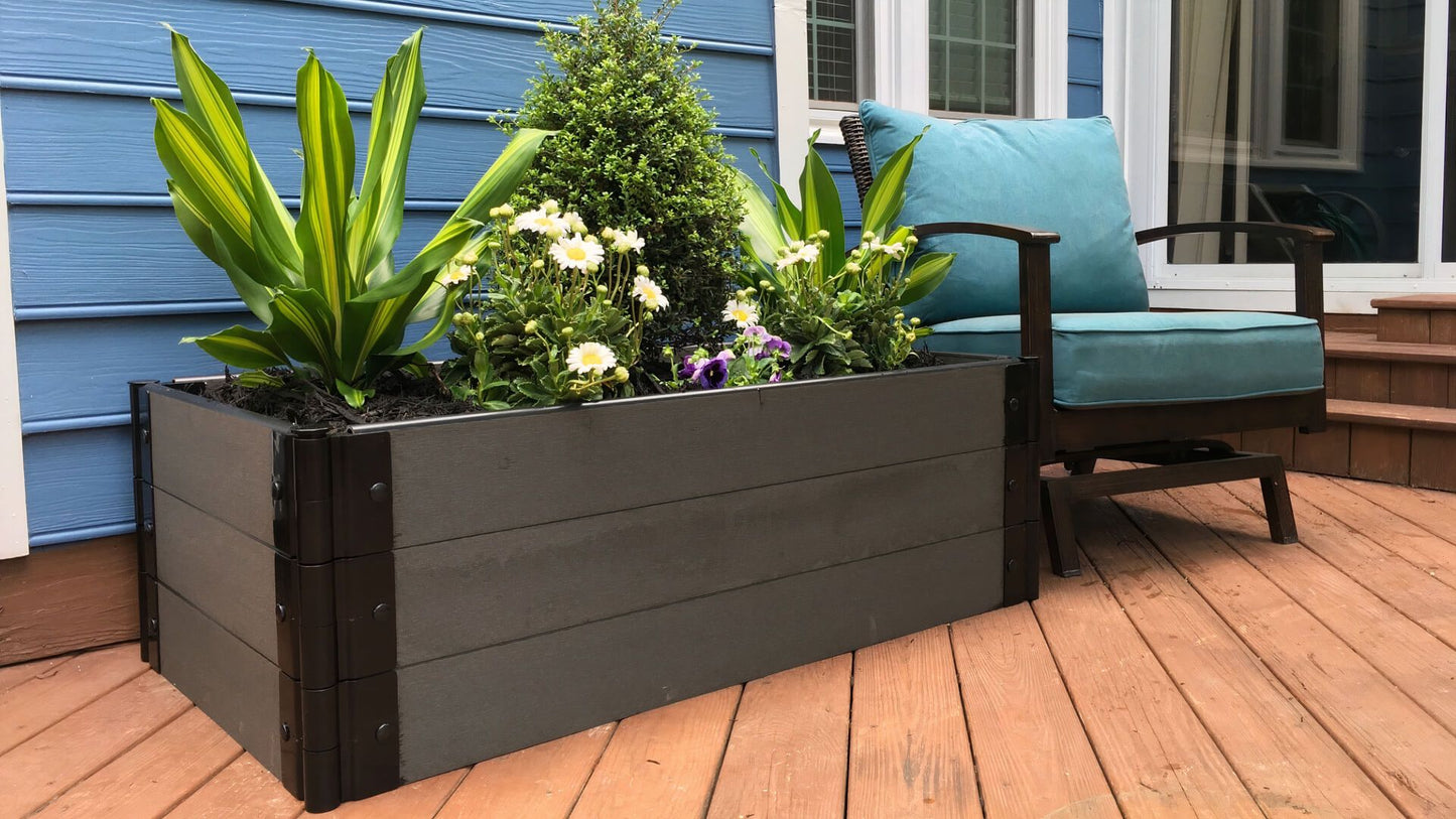 Tool-Free 2' x 4' Raised Garden Bed Raised Bed Planters Frame It All Weathered Wood 1'' 3 = 16.5"