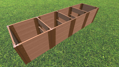 Tool-Free 2' x 8' Raised Garden Bed (2' Sections) Raised Bed Planters Frame It All Classic Sienna 1'' 4 = 22"