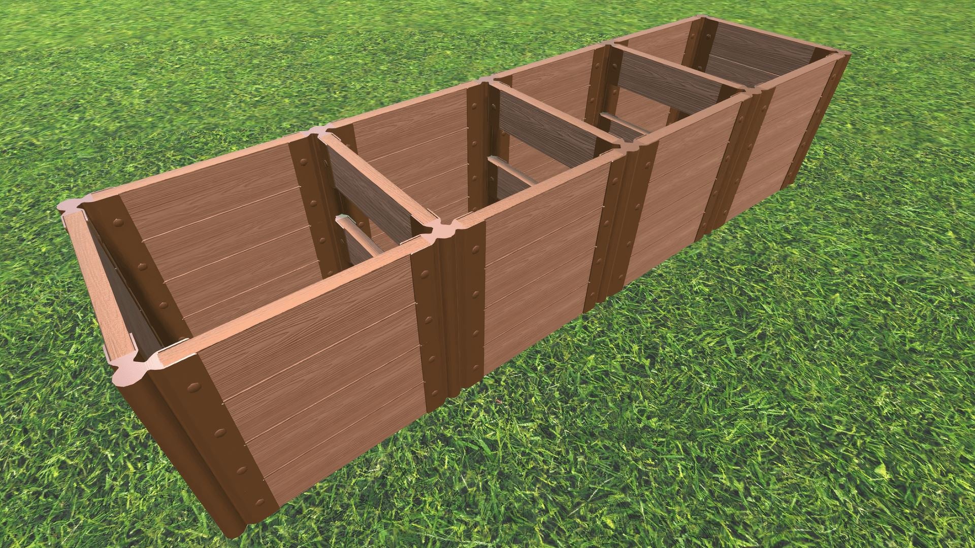 Tool-Free 2' x 8' Raised Garden Bed (2' Sections) Raised Bed Planters Frame It All Classic Sienna 2" 4 = 22"