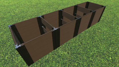 Tool-Free 2' x 8' Raised Garden Bed (2' Sections) Raised Bed Planters Frame It All Uptown Brown 1'' 4 = 22"