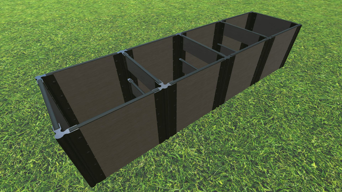 Tool-Free 2' x 8' Raised Garden Bed (2' Sections) Raised Bed Planters Frame It All Weathered Wood 1'' 4 = 22"