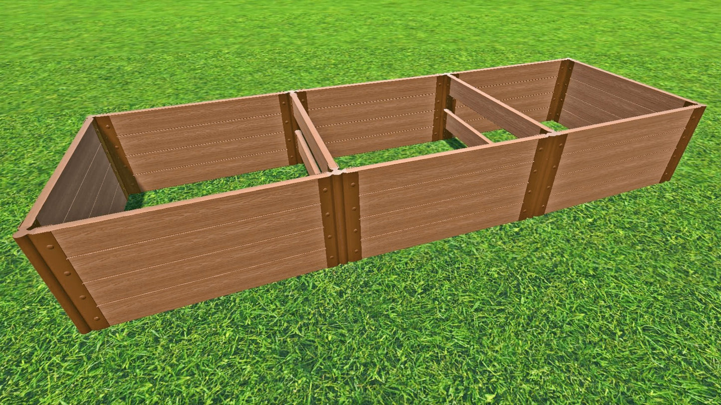 Tool-Free 4' x 12' Raised Garden Bed Raised Garden Beds Frame It All Classic Sienna 2" 4 = 22"